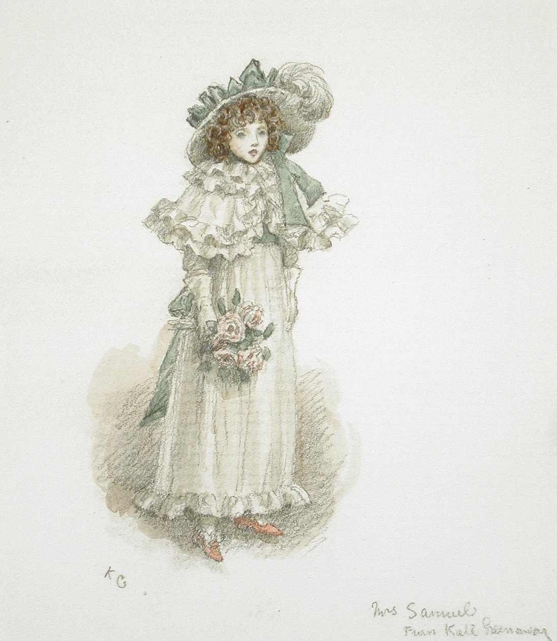 Studie av en fullt påkledd liten jente av Kate Greenaway