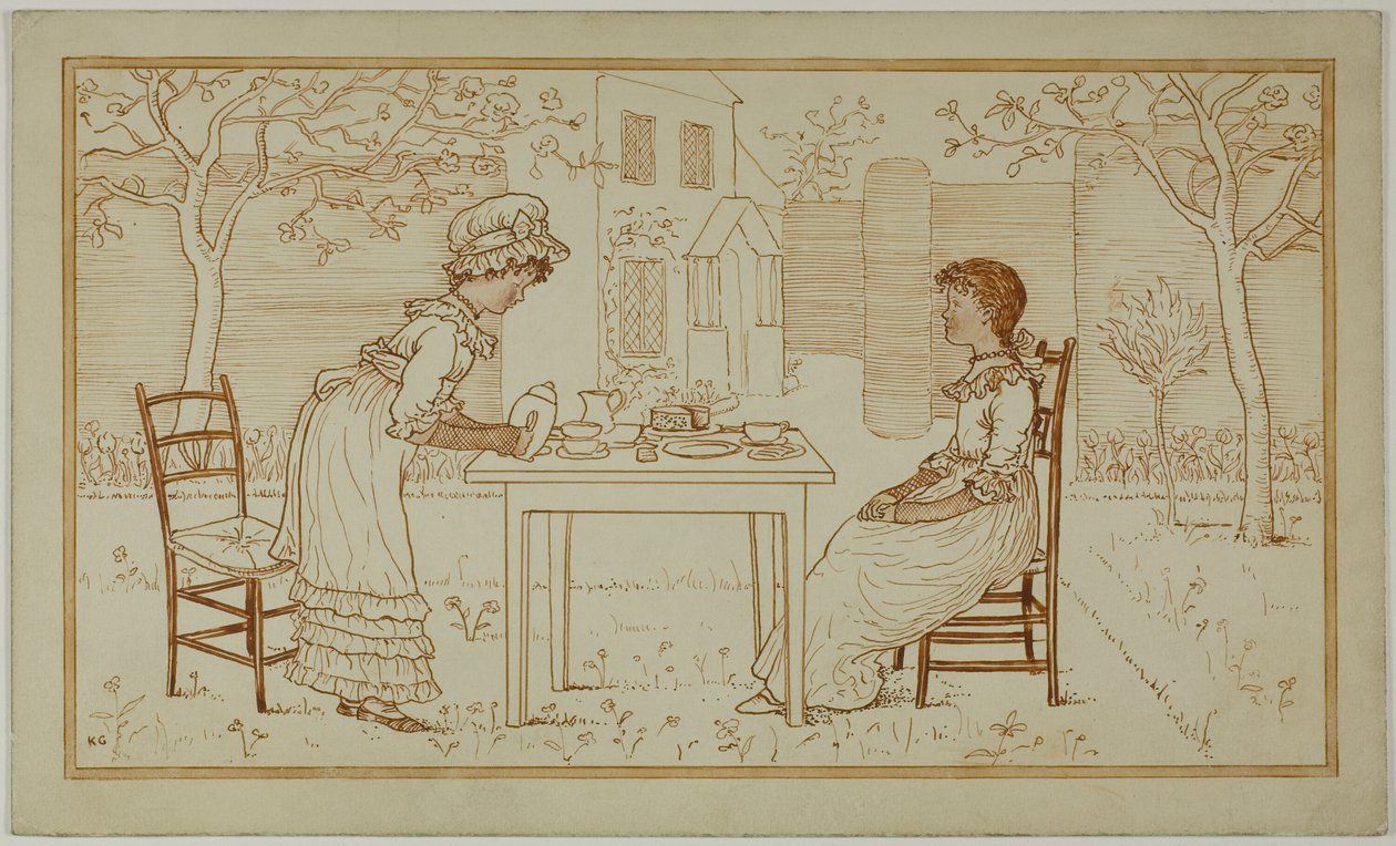 Teselskap for to utenfor av Kate Greenaway