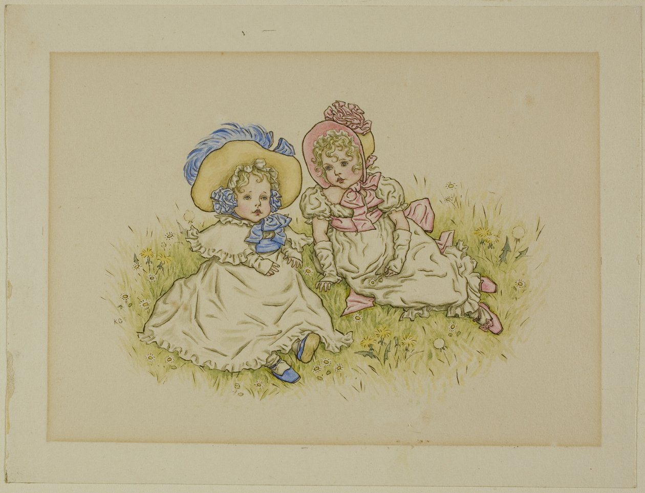 To små jenter med panser av Kate Greenaway