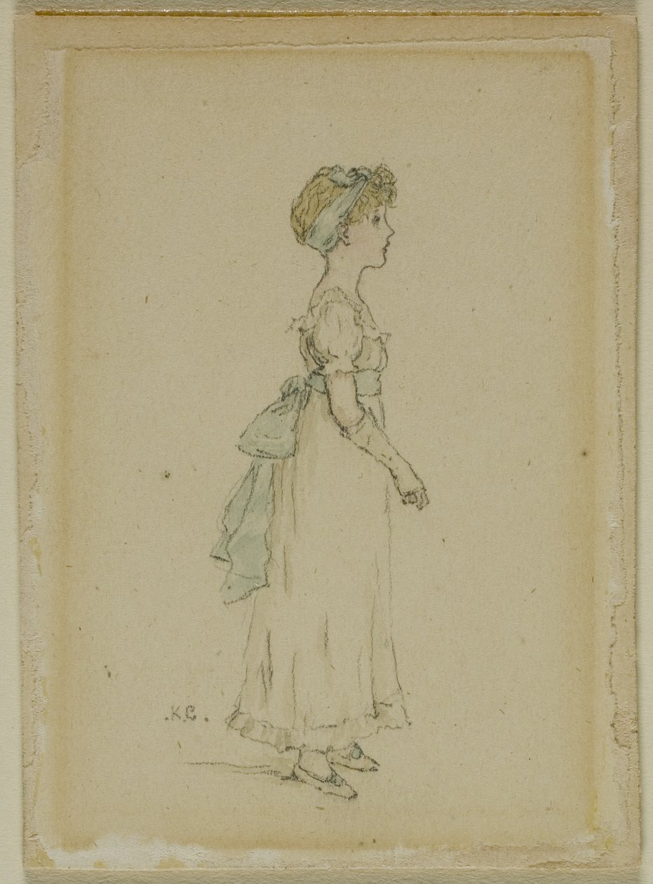 Ung jente med blå bånd av Kate Greenaway