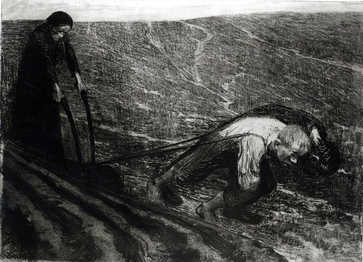 Plogtrekker og kvinne, 1902 av Käthe Kollwitz