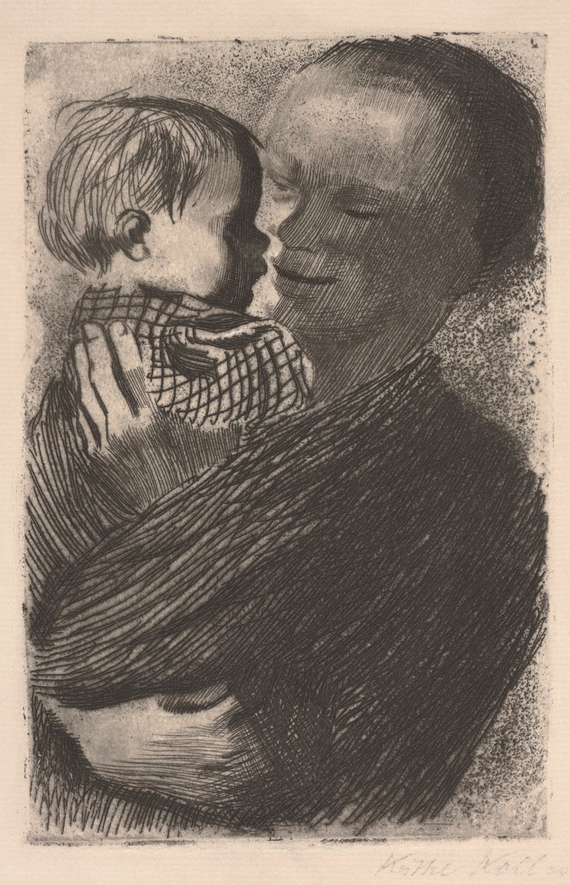 Mor med barnet i armene av Käthe Kollwitz