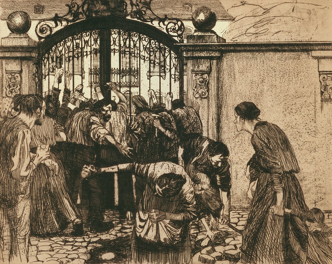 Revolt (By the Gates of a Park), 1897 av Käthe Kollwitz