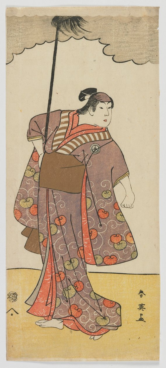 Skuespilleren Iwai Hanshiro IV som kvinnelig yakko (fotmann) Edo-periode, ca. 1791 (farget treblokktrykk) av Katsukawa Shun ei