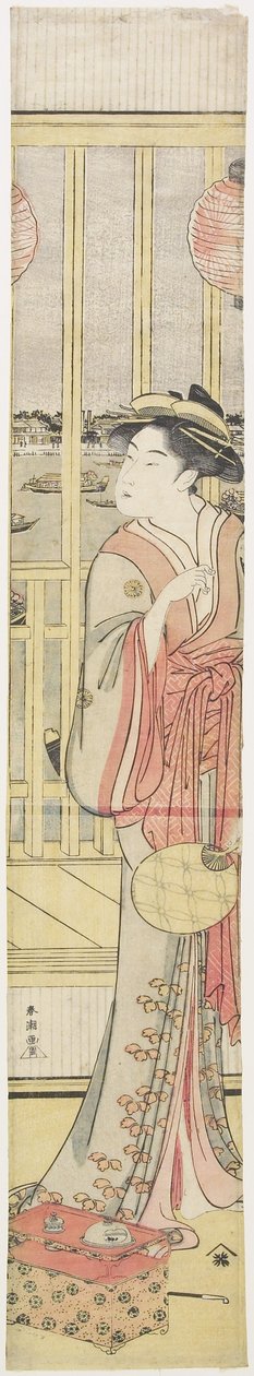 Courtesane Hanao_gi Cooling Herself, ca. 1788 av Katsukawa Shuncho