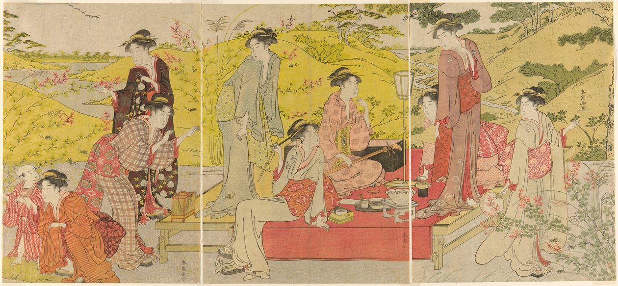 En piknikfest da av Katsukawa Shuncho