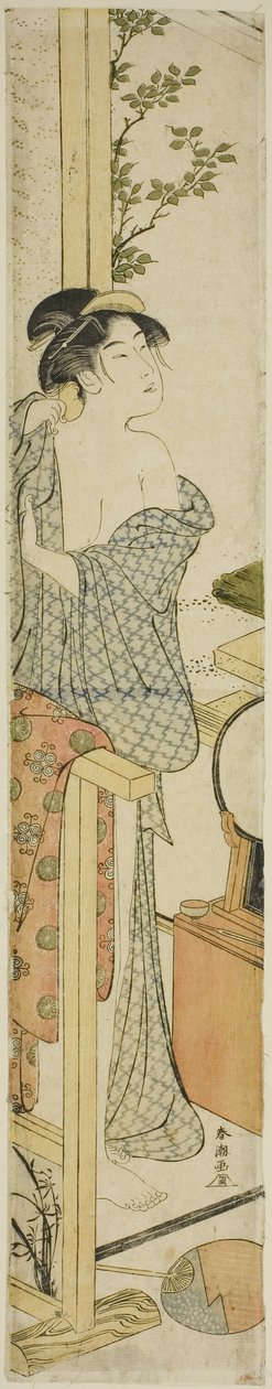 Kvinne dressing av Katsukawa Shuncho