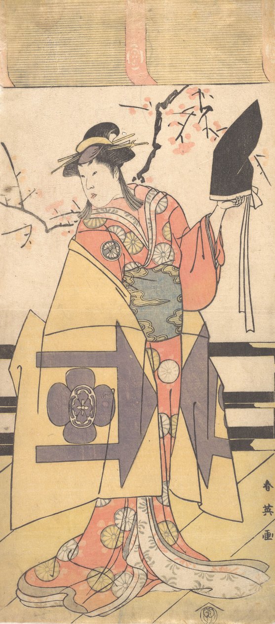 Den tredje Segawa Kikunojo som hustru til Kudo Suketsune i et sogaspill, ca. 1792 av Katsukawa Shun