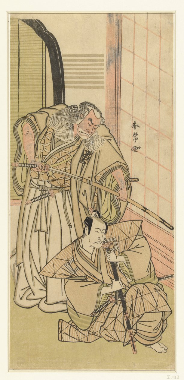 Skuespillere Nakamura Nakazo I og Ichikawa Danjuro V als edellieden av Katsukawa Shunjo