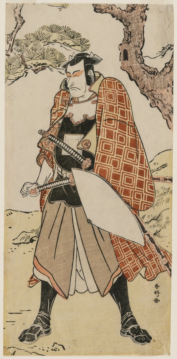 Ichikawa Danjuro V som en reisende kriger av Katsukawa Shunko