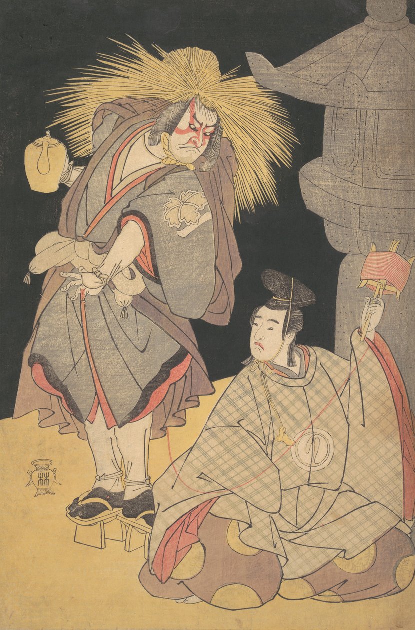 Scene fra Drama Yuki-motsu-take Furisode Genji, desember 1785. av Katsukawa Shunko
