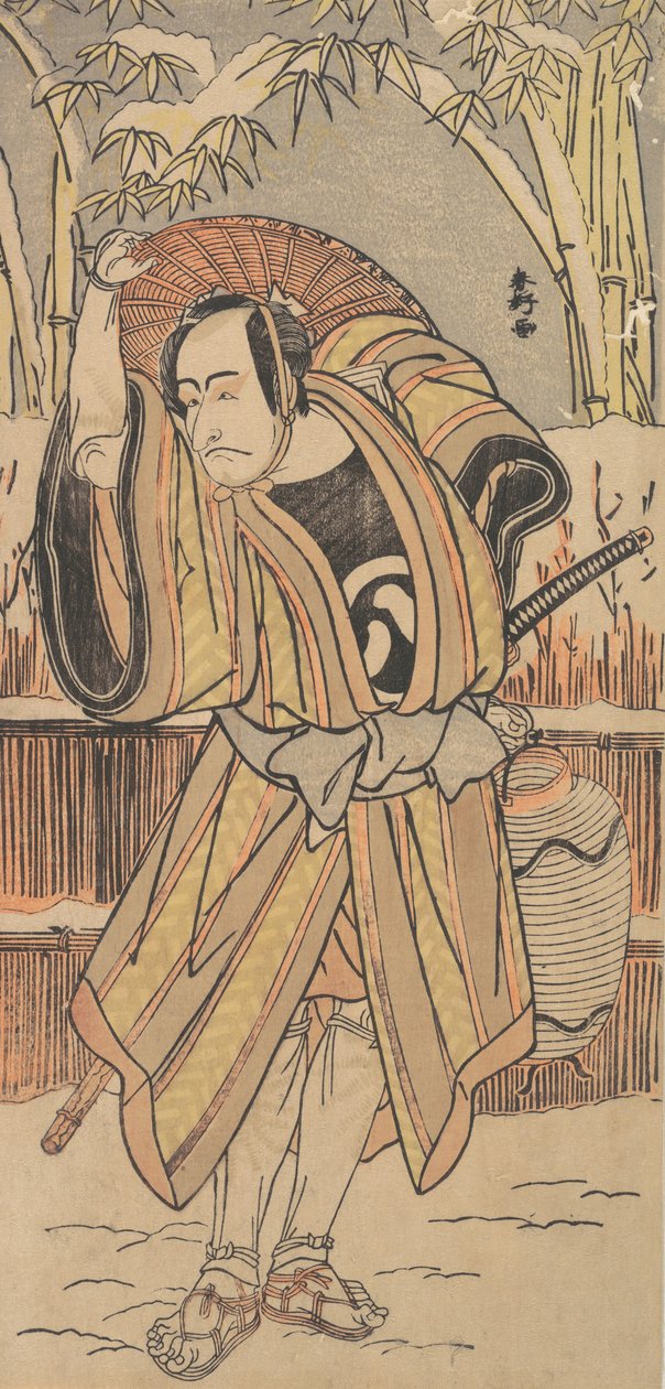 The Fifth Ichikawa Danjuro as a Man in Winter Apparel, datert 1788. av Katsukawa Shunko
