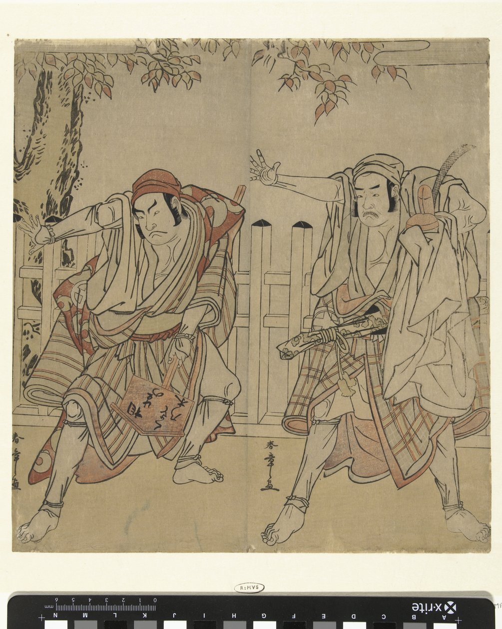 Skuespillerne Otani Hiroji III i Otani Tomoemon av Katsukawa Shunsho