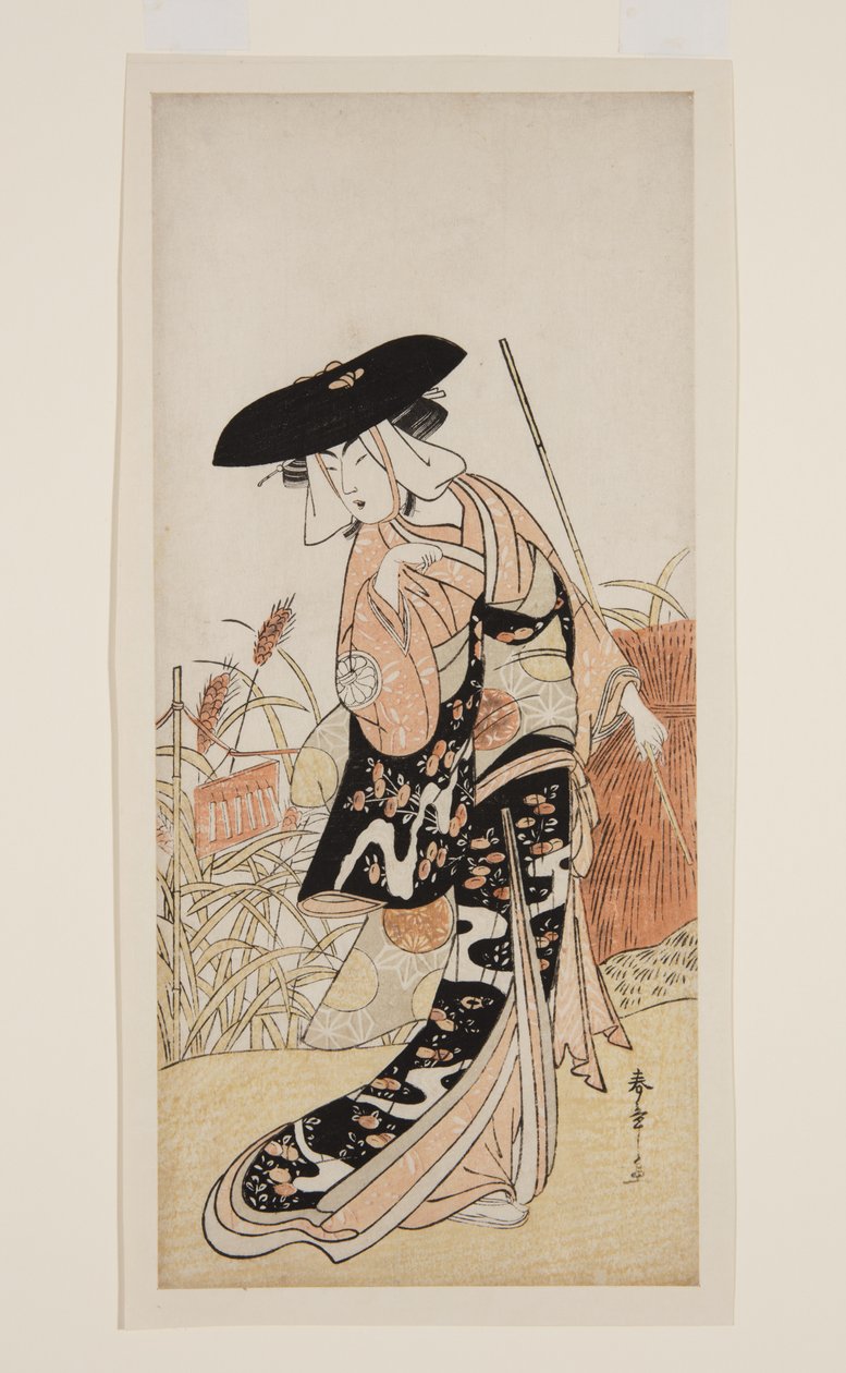Skuespiller Segawa Kikunojo III som Fox Okiku (Okiku-gitsune) (treblokktrykk i farger) av Katsukawa Shunsho