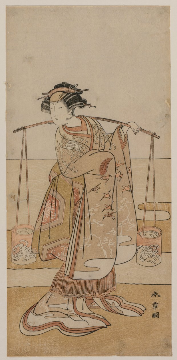 Feiringsversjon White doctor V som Murasame eller Matsukaze, ennå ikke d 1770-tallet. av Katsukawa Shunsho