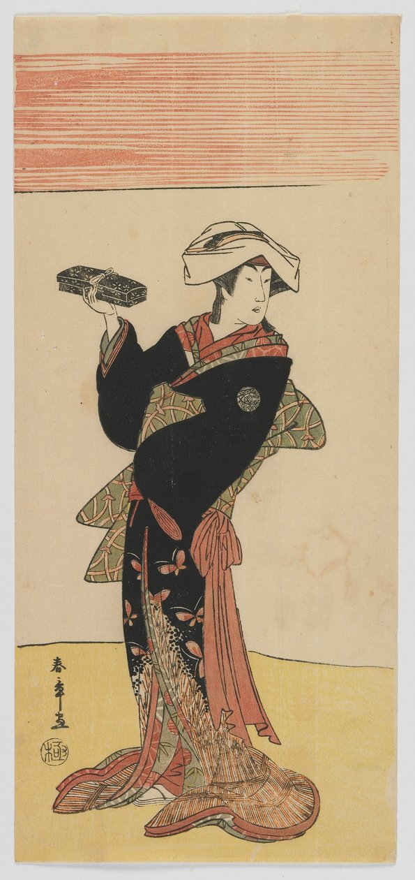 Kabuki-skuespiller Nakamura Riko, Edo-perioden, ca. 1791-92 (farget treblokktrykk) av Katsukawa Shunsho