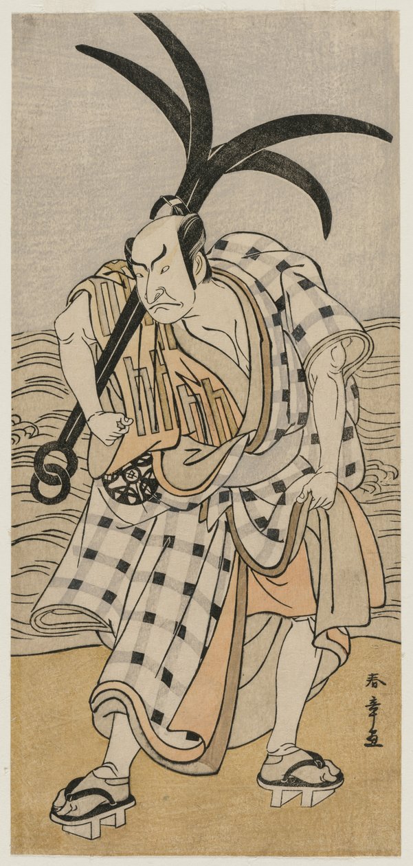 Nakamura Nakazo I som bymann som holder et anker, ca. 1780. av Katsukawa Shunsho