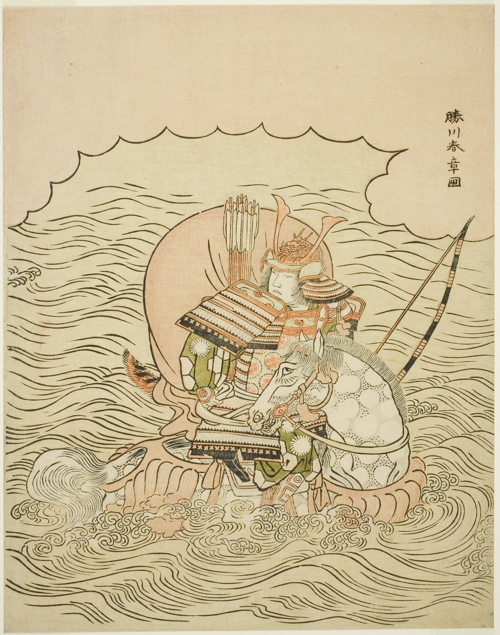 Taira no Atsumori Rijin og Tei Sea av Katsukawa Shunsho