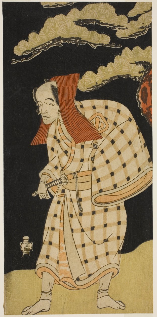 Skuespilleren Arashi Otohachi I som Numataro Kyusei forkledd som innbruddstyven Ipponzaemon i stykket Otokoyama Yunzei Kurabe, fremført på Ichimura Theatre i den ellevte måneden, 1768 av Katsukawa Shunsho