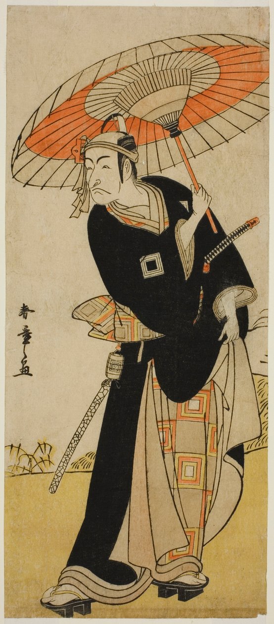 Skuespilleren Ichikawa Danjuro V som Hanakapado no Sukeroku i stykket Nanakusa Yosooi Soga, fremført på Nakamura Theatre i den femte måneden, av Katsukawa Shunsho