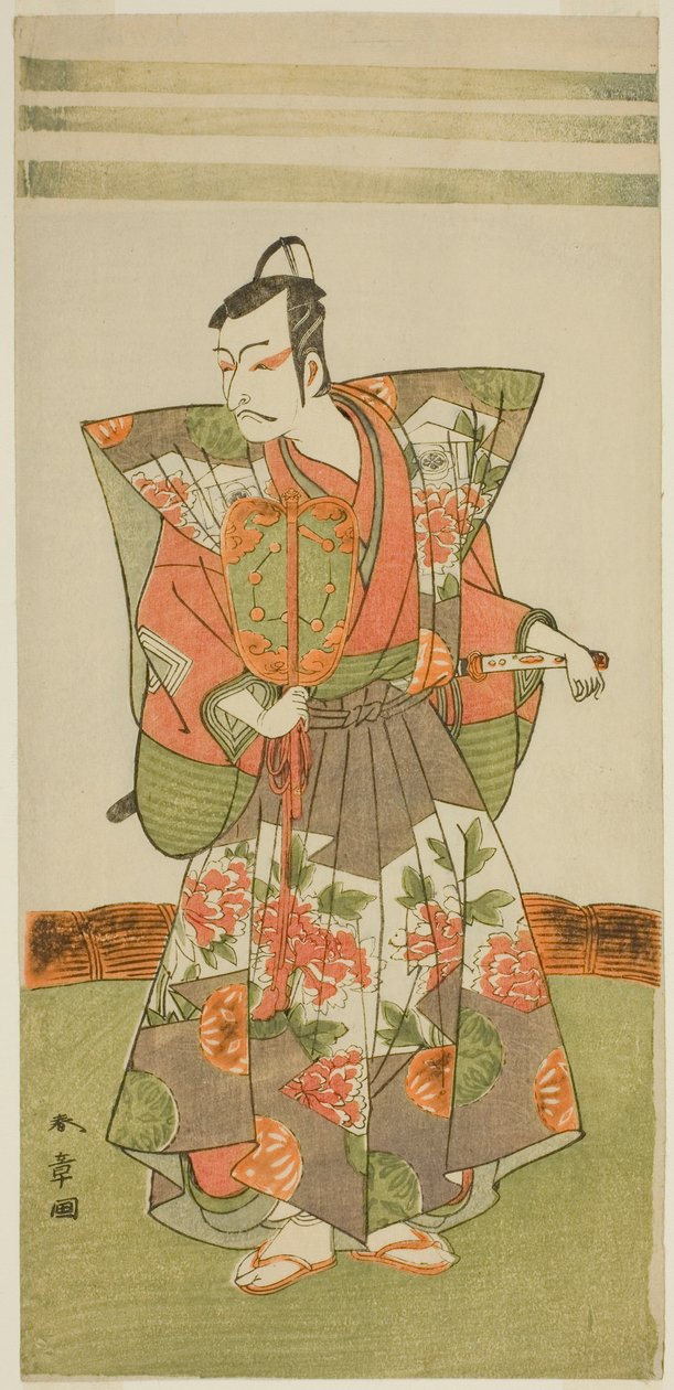 Skuespilleren Ichikawa Danjuro V som Kudo Kanaishi i stykket Izu-goyomi Shibai no Ganjitsu, fremført på Morita Theatre i den ellevte måneden, 1772 av Katsukawa Shunsho