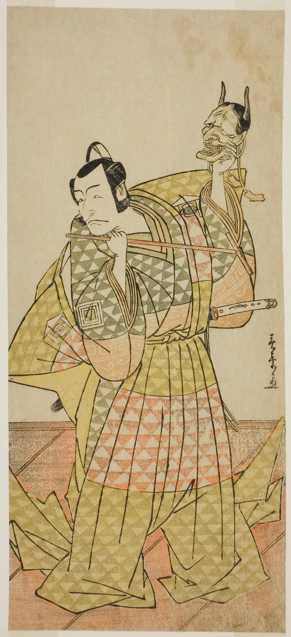 Skuespilleren Ichikawa Danjuro V som Kudo Suketsune i stykket Kaido Ichi Yawaragi Soga, fremført på Nakamura Theatre i den første måneden, 1778 av Katsukawa Shunsho