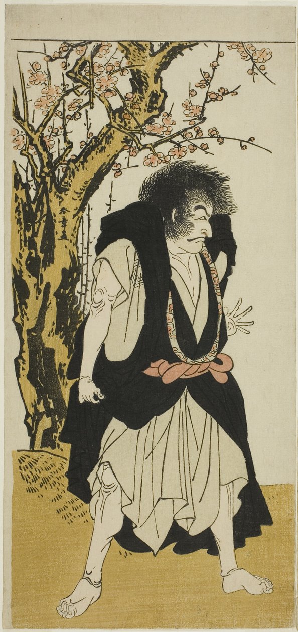 Skuespilleren Ichikawa Danjuro V som den renegade buddhistiske munken Wantetsu fra Okamidani, i den femte scenen av spilledatoen Nishiki Tsui no Yumitori (A Dandyish Brocade: Opposing Warriors), fremført på Morita Theatre i den ellevte måneden, 1778 av Katsukawa Shunsho