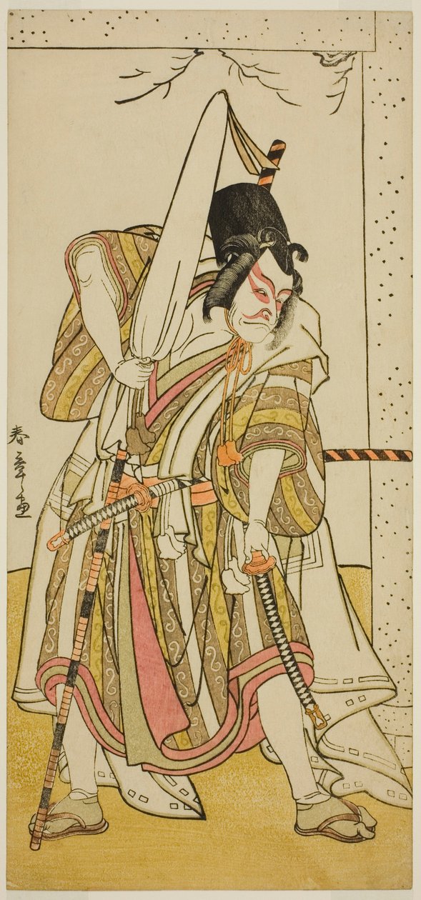 Skuespilleren Ichikawa Ebizo III som Matsuo-maru i stykket Sugawara Denju Tenarai Kagami, fremført på Ichimura Theatre i den syvende måneden, 1776 av Katsukawa Shunsho