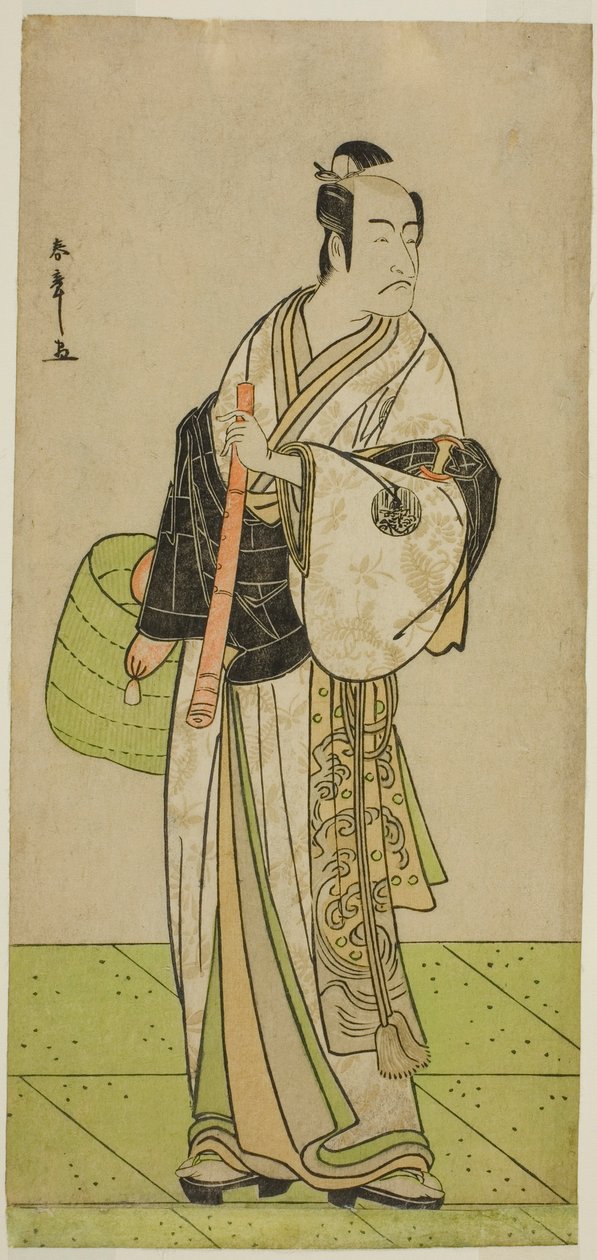 Skuespilleren Ichikawa Ebizo som Kudo Suketsune forkledd som en Komuso i stykket Waka Murasaki Edokko Soga, fremført på Ichimura Theatre i den første måneden, 1792 av Katsukawa Shunsho