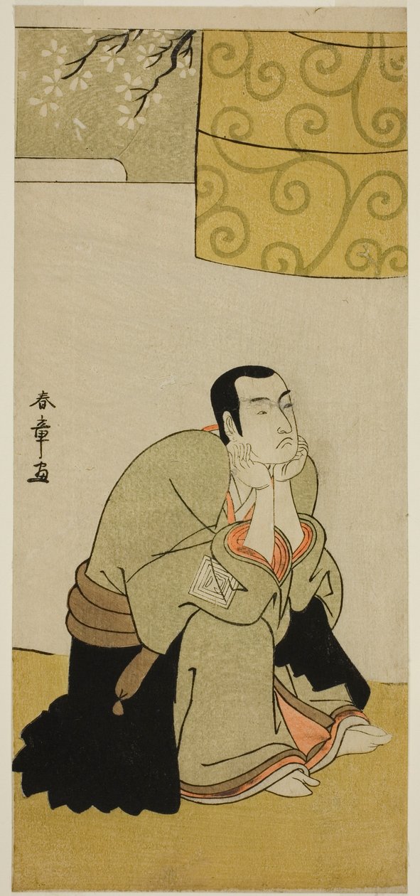 Skuespilleren Ichikawa Monnosuke II som buddhistmunk i skuespillet Edo no Hana Mimasu Soga, fremført på Nakamura Theatre i den fjerde måneden, 1783 av Katsukawa Shunsho