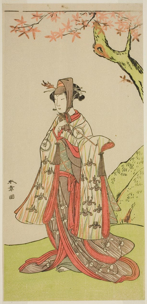 Skuespilleren Iwai Hanshiro IV som prinsesse Sakura (Sakura Hime) i stykket Wada Sakamori Eiga Kagami, fremført på Nakamura Theatre i den tredje måneden, 1773 av Katsukawa Shunsho