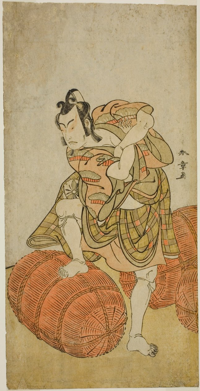 Skuespilleren Matsumoto Koshiro IV som Matsuo-maru i stykket Sugawara Denju Tenarai Kagami, fremført på Nakamura Theatre i den fjerde måneden, 1779 av Katsukawa Shunsho