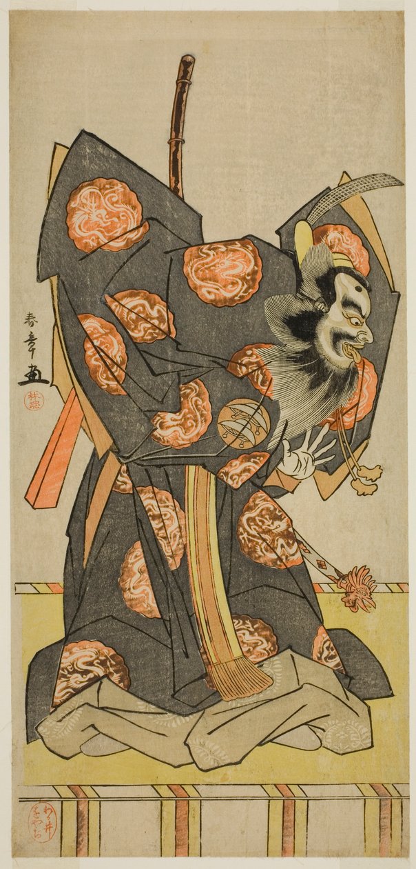 Mihoemon Nakajima God som barbetjent som ikke drikker godt Masakado Urimelig første snø i året av Katsukawa Shunsho