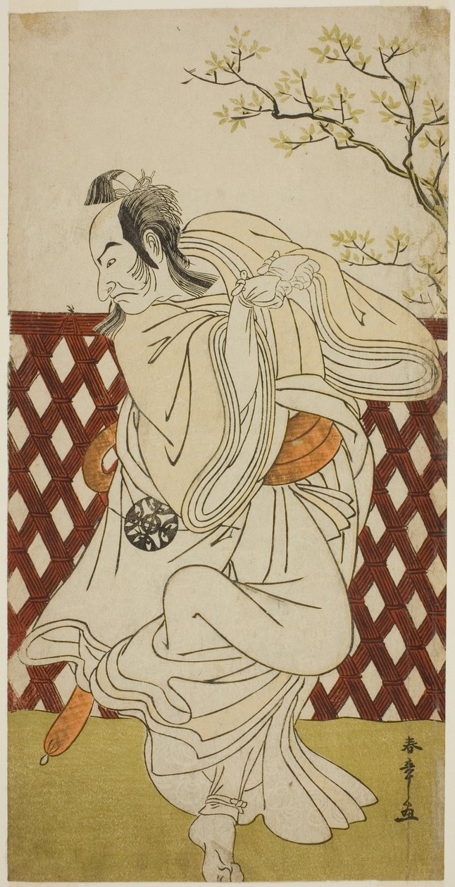 Skuespilleren Nakamura Nakazo I som Sakon-gitsune i stykket Hana-zumo Genji Hiiki, fremført på Nakamura Theatre i den ellevte måneden, 1775 av Katsukawa Shunsho