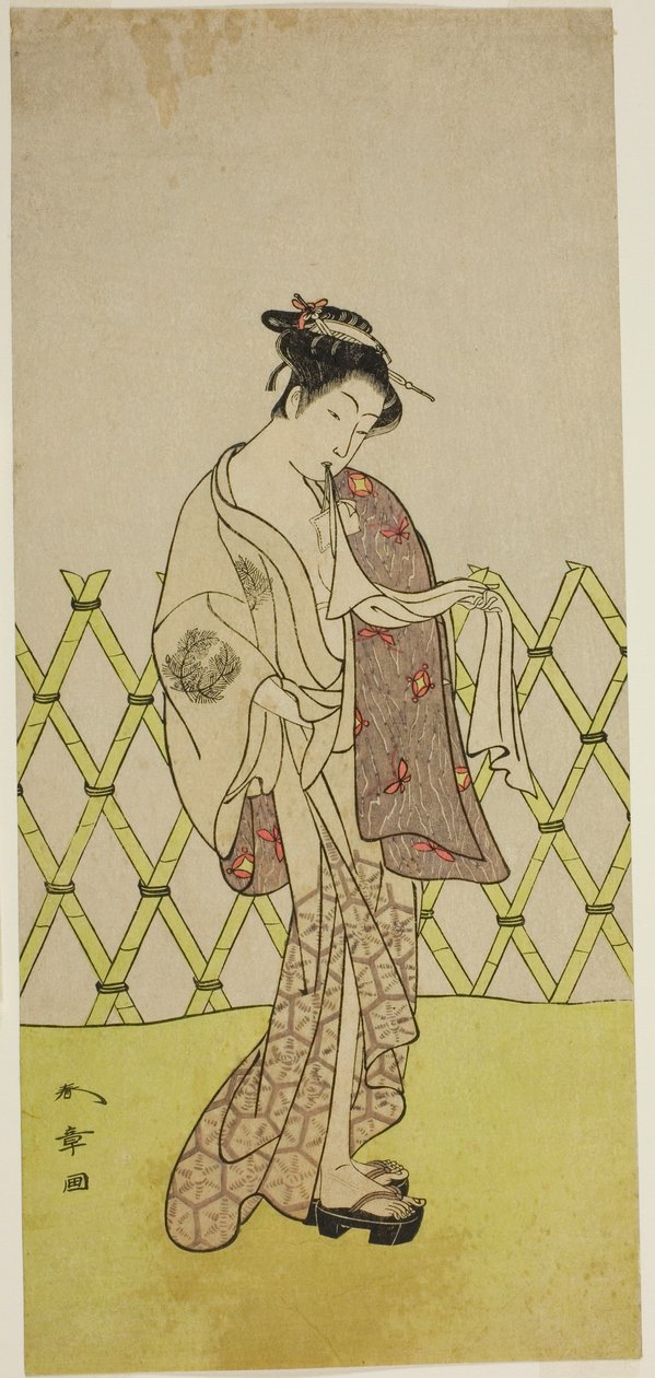 Dr. Nakamura som liten jente i Hakata (?) av Katsukawa Shunsho