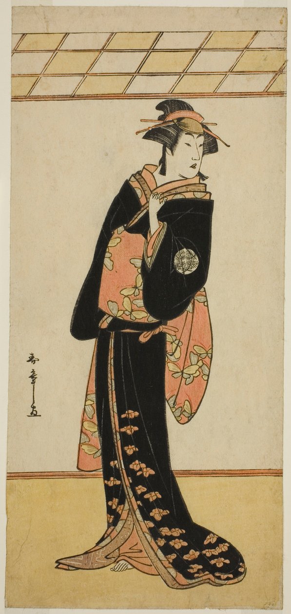 Skuespilleren Nakamura Riko I som Lady Manko (Manko Gozen) (?) i Play Soga Musume Choja (?), fremført på Nakamura Theatre (?) i den første måneden, 1784 (?) av Katsukawa Shunsho