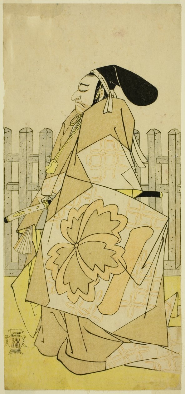 Skuespilleren Nakayama Kojuro VI som Ko no Moronao i Play Kanadehon Chushingura, opptrådte på Nakamura Theatre i den femte måneden, av Katsukawa Shunsho
