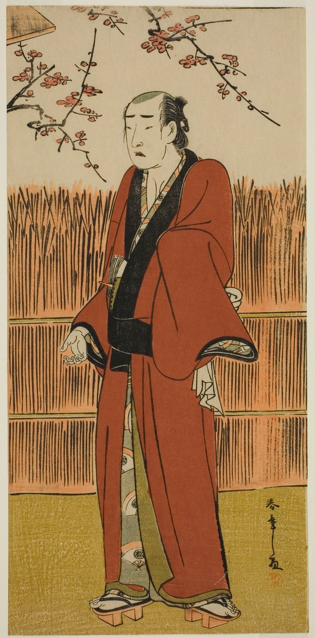 Onoe Matsusuke I som Baramon no Kichi i stykket Hatsumombi Kuruwa Soga, fremført på Nakamura Theatre den første måneden, av Katsukawa Shunsho