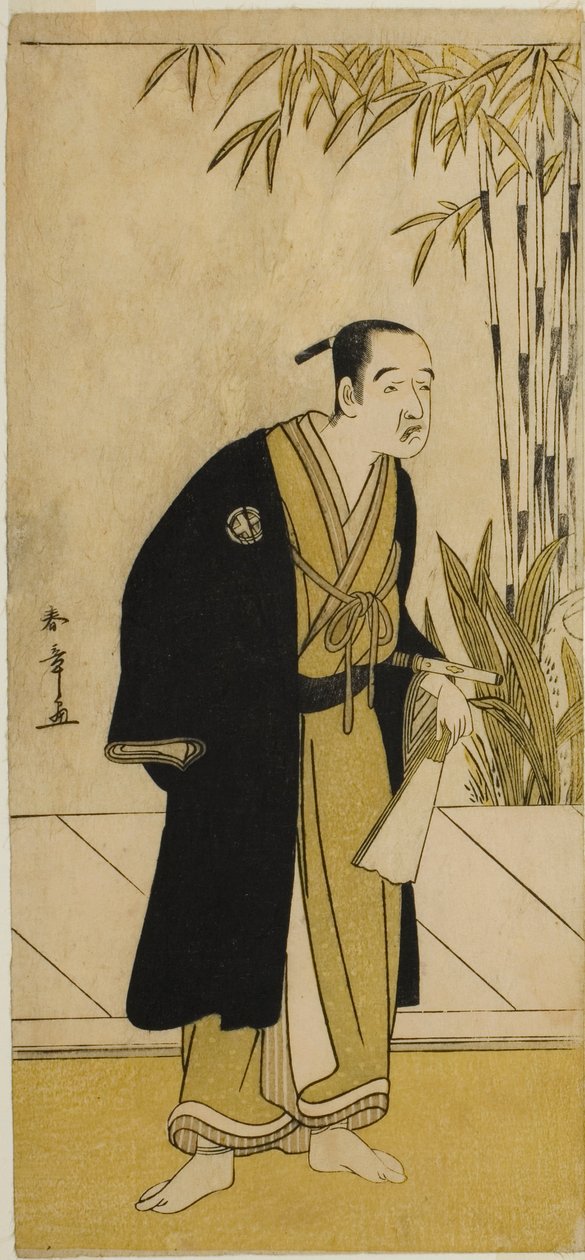 Skuespilleren Otani Tomoemon I som Kajino Choan (?) i stykket Hono Nitta Daimyojin (?), fremført på Morita Theatre (?) i den syvende måneden, 1777 av Katsukawa Shunsho