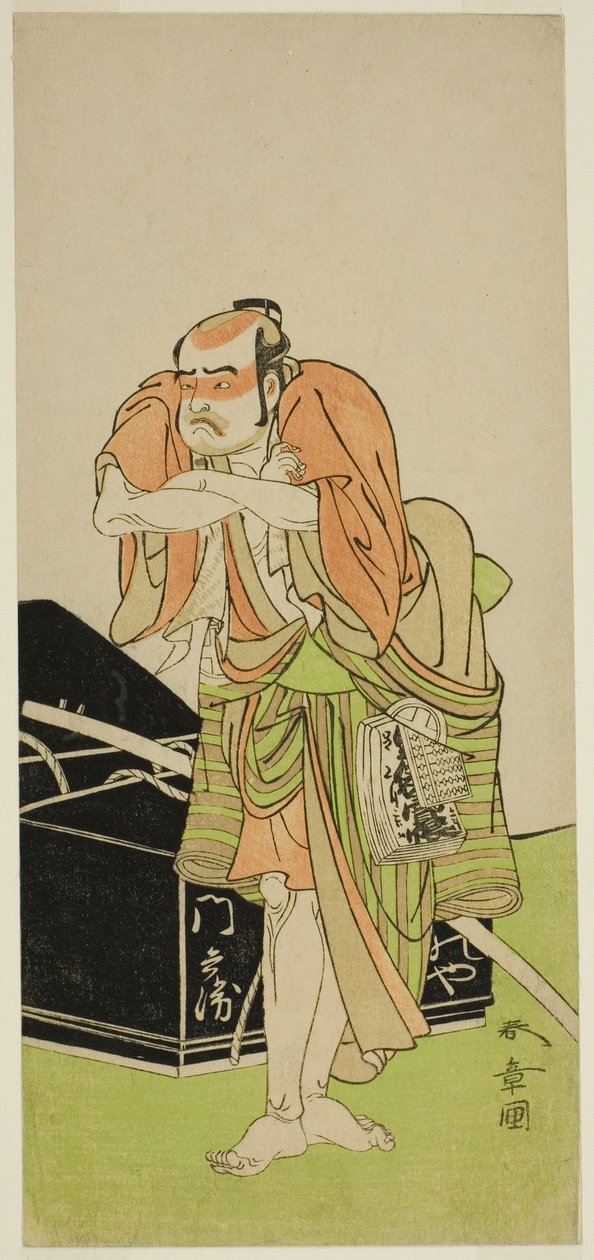 Skuespilleren Otani Tomoemon I som Kawatabiya Mombei i stykket Oyoroi Ebido Shinozuka, fremført på Nakamura Theatre i den ellevte måneden, 1772 av Katsukawa Shunsho