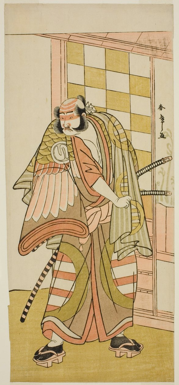 Oh c and r Sawamura Sojuro Good As Kobayashi no Asahina Saburo-medlem Te Pay Kaku er bra Komachi Soga, Perfor med At Te Nakamura Te r medlem Te Ima d Mon th, 1781 av Katsukawa Shunsho