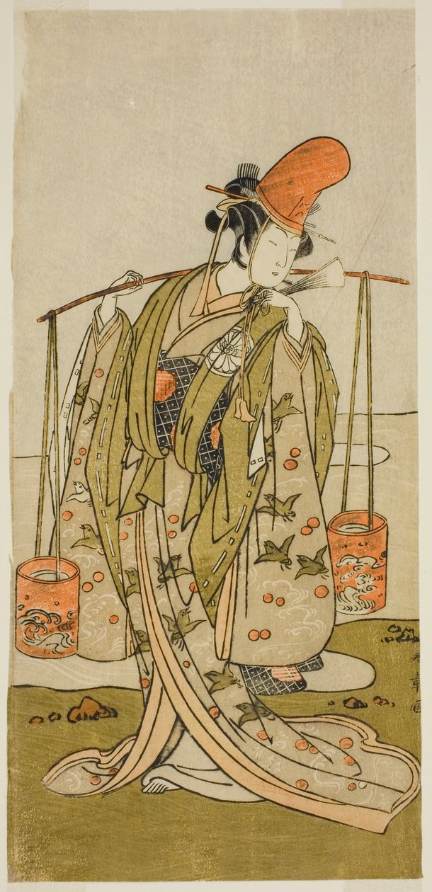 Skuespilleren Segawa Kitsuji III som Murasame i stykket Gohiiki Kanjincho, fremført på Nakamura Theatre i den ellevte måneden, 1773 av Katsukawa Shunsho