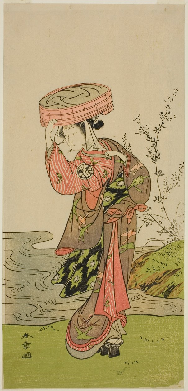 Skuespilleren Segawa Yujiro (eller Segawa Kikunojo III) i en uidentifisert rolle av Katsukawa Shunsho