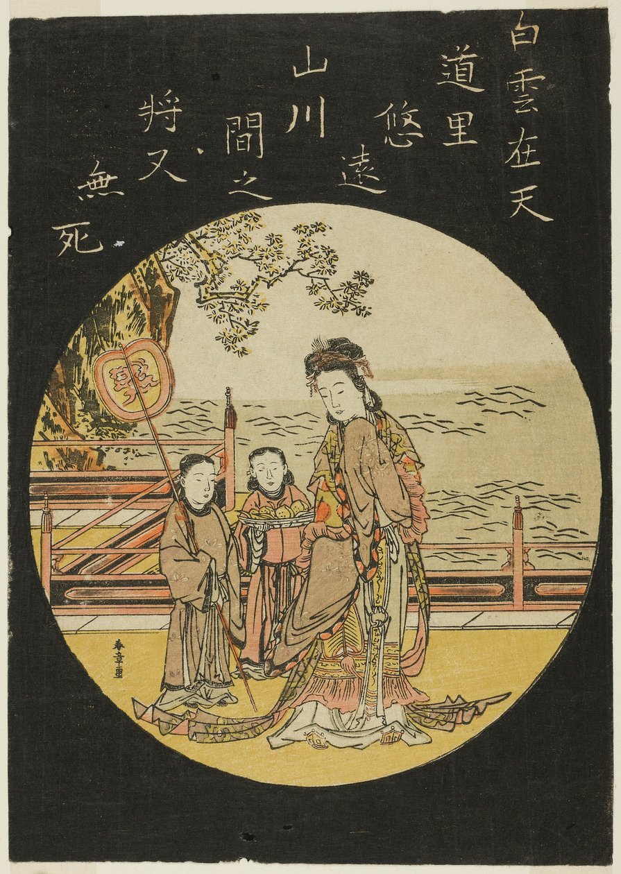 Den kinesiske udødelige Seiobo (C: Xi Wang Mu, dronning av Vesten) av Katsukawa Shunsho