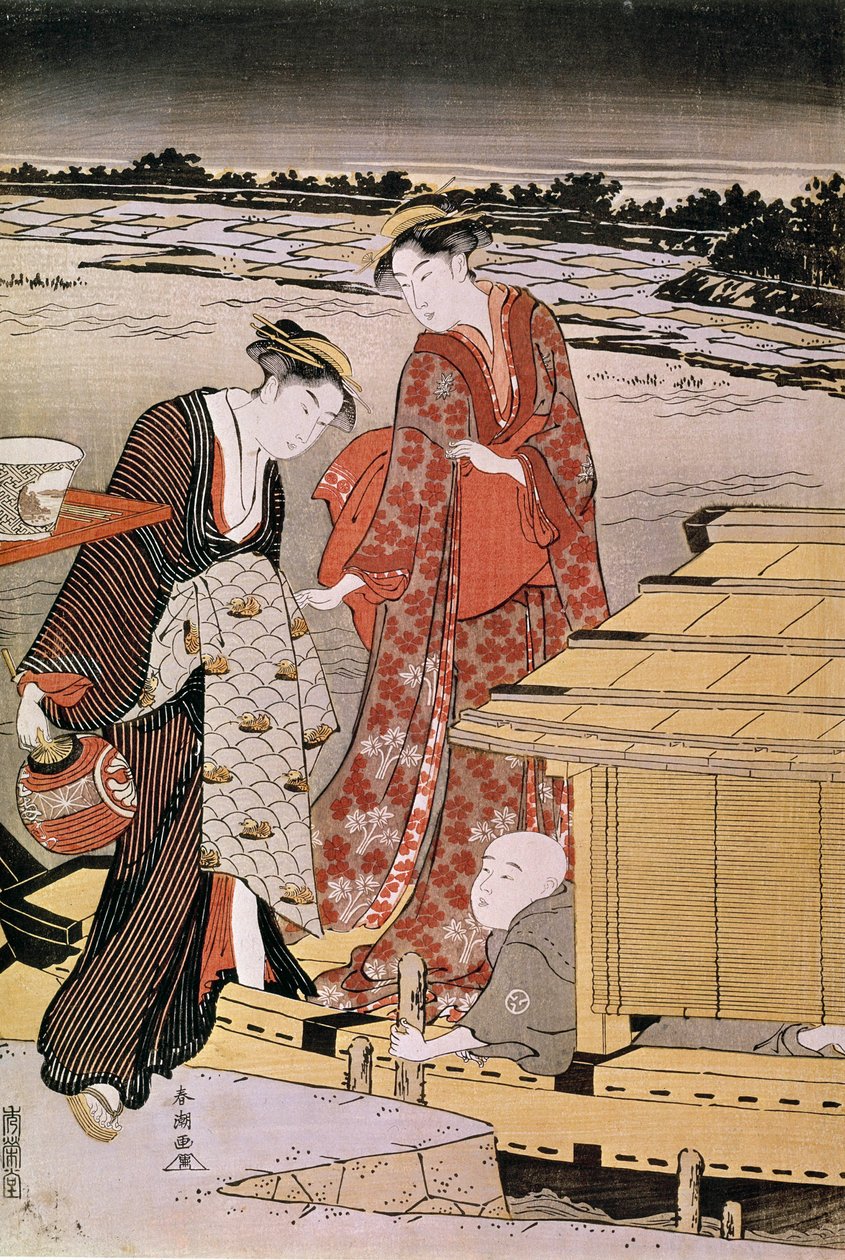 Toi ght Oto Sumida River Japa Nise p Hayashi av Haru tidlig Katsukawa (Acchive 1780-1795) av Katsukawa Shunsho