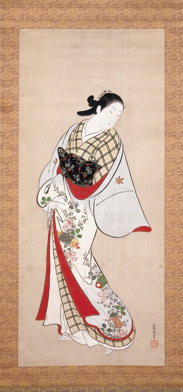 Portrait Of Takao (blekk og farge på papir) av Katsunobu Kondo