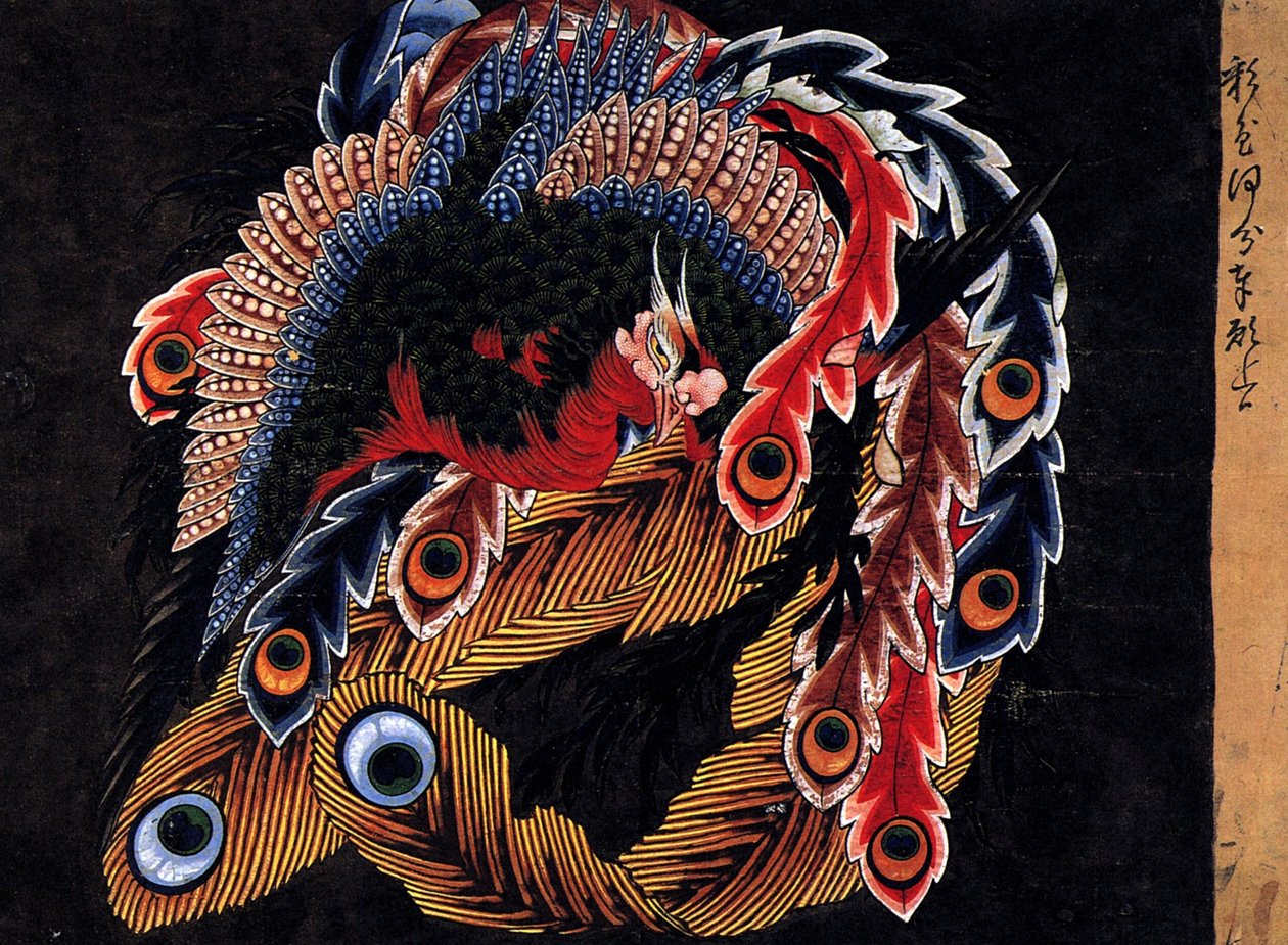 Tak av Ganshoin -tempelet på Obuse av Katsushika Hokusai