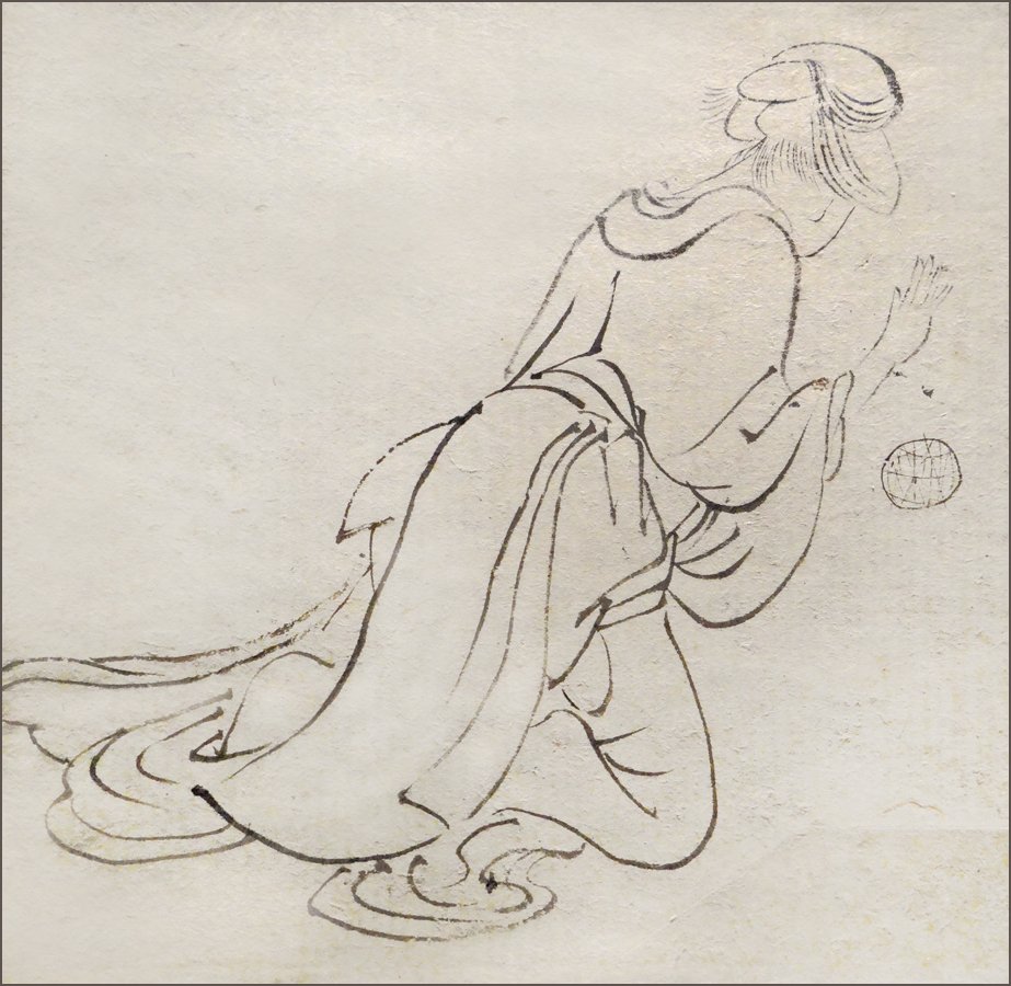 Studie av en kvinne sett bakfra av Katsushika Hokusai