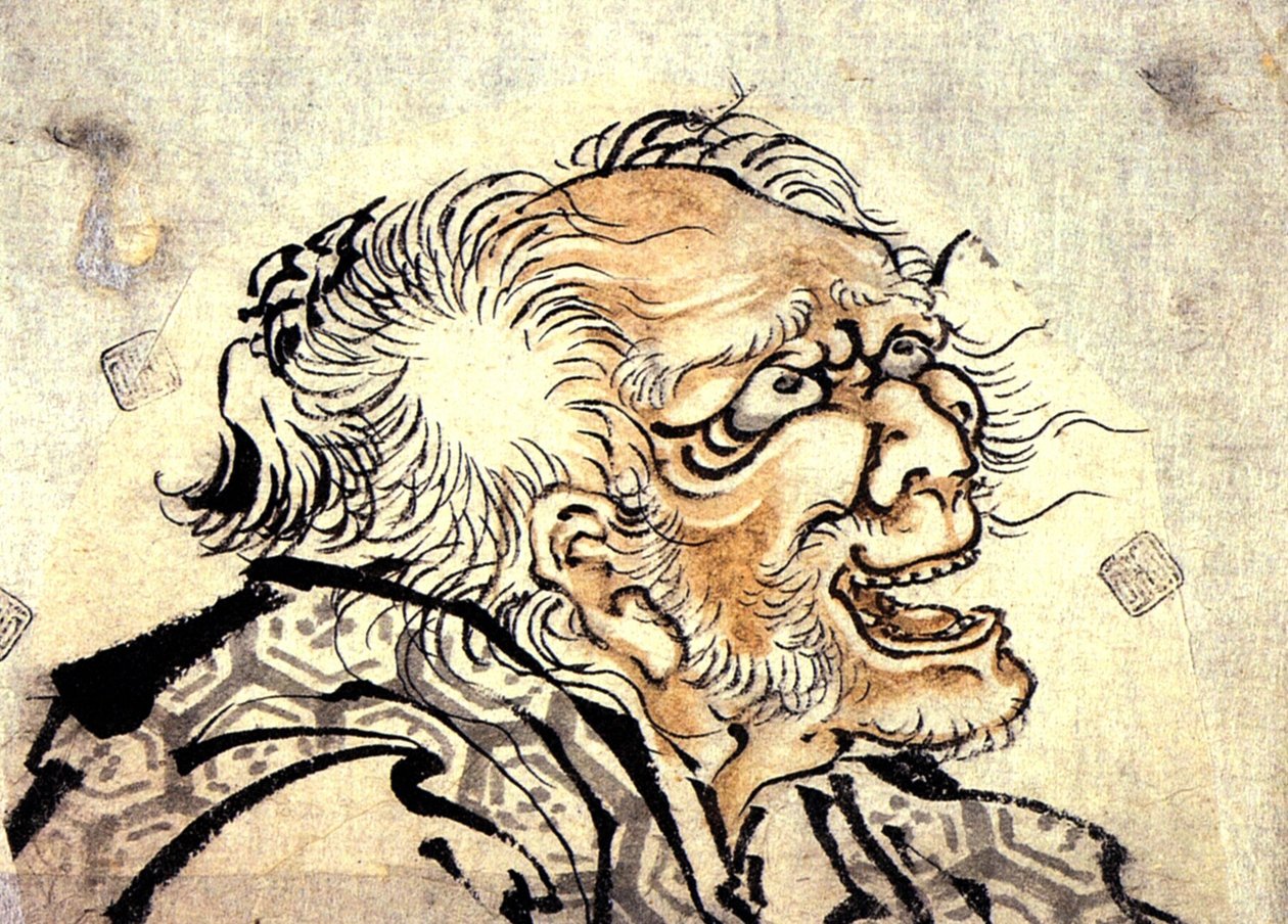 Hodet til en gammel mann av Katsushika Hokusai