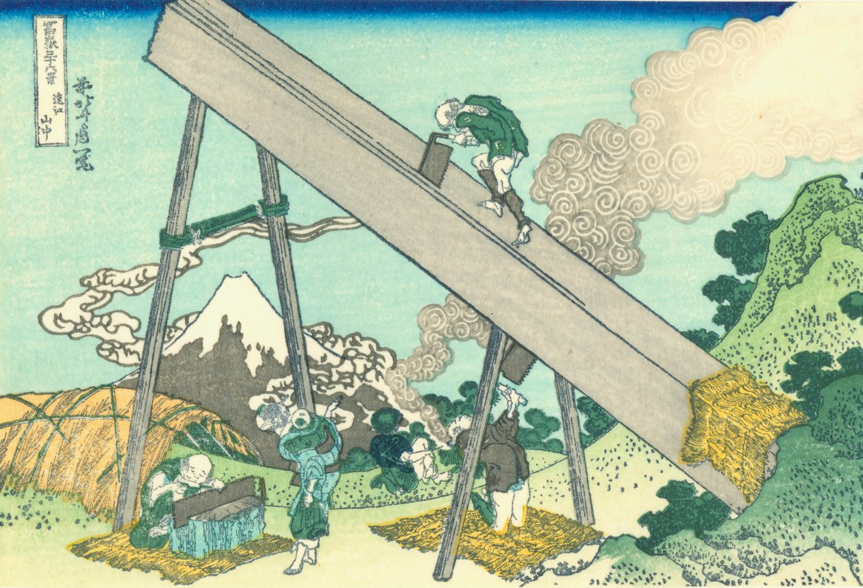 I fjellene i Totomi av Katsushika Hokusai